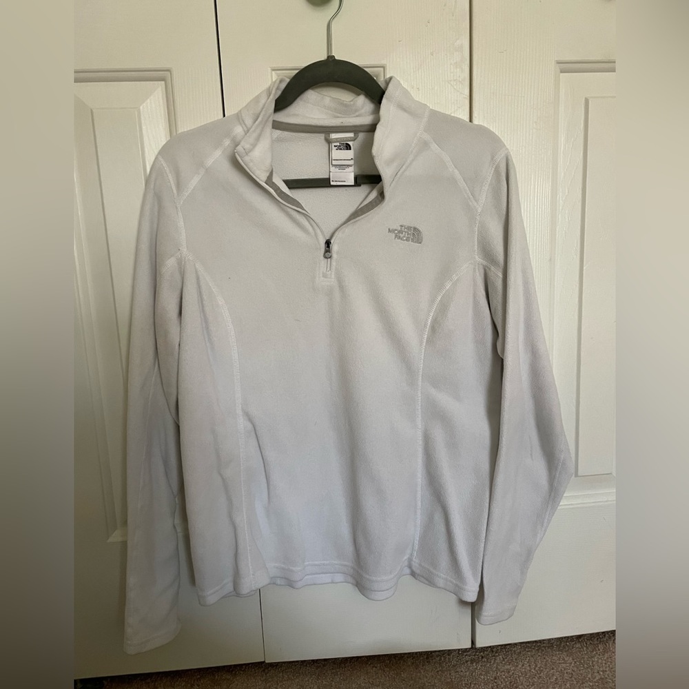 North face white quarter zip. Size medium